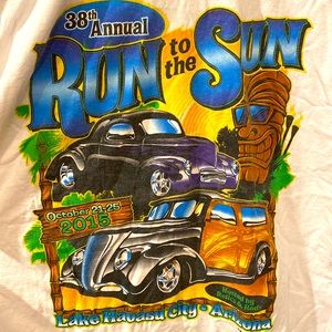 38th Annual Run to the Sun 2015 Relics & Rods Car Show T-Shirt Lake Havasu 2xl